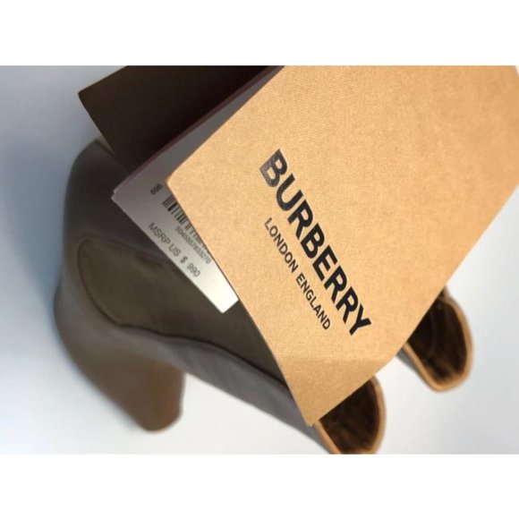 BURBERRY Brown Peep Toe Ankle Leather Boots Size Eu:36 - Picture 9 of 11